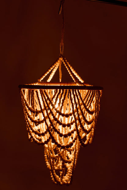Lampshade beads wood natural