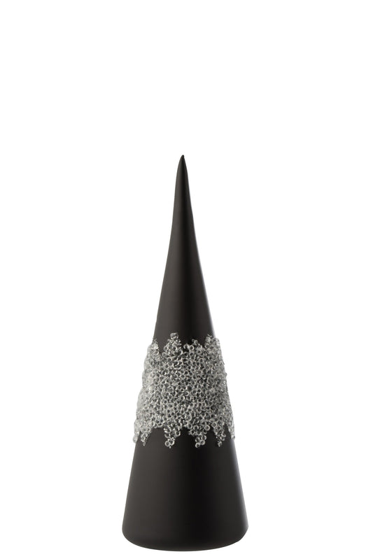 Cone Sugar Middle Diamonds Line Glass Matte Black Small