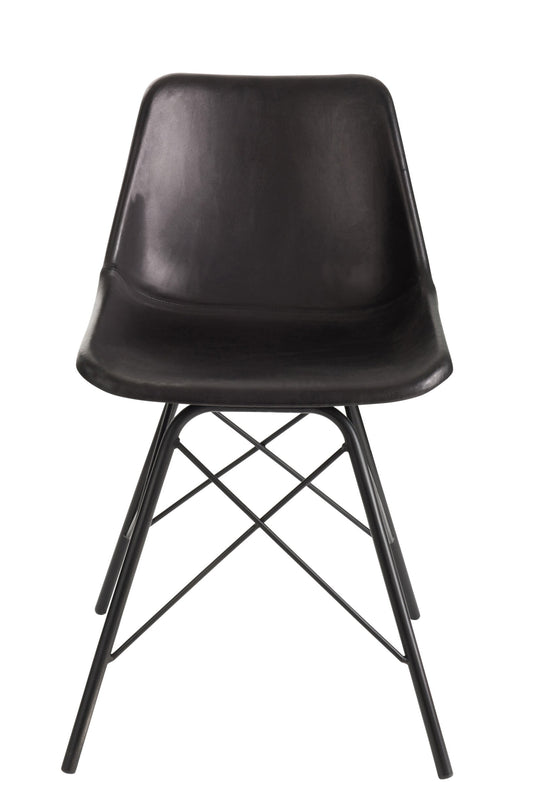 Chair Loft Leather/Metal Black