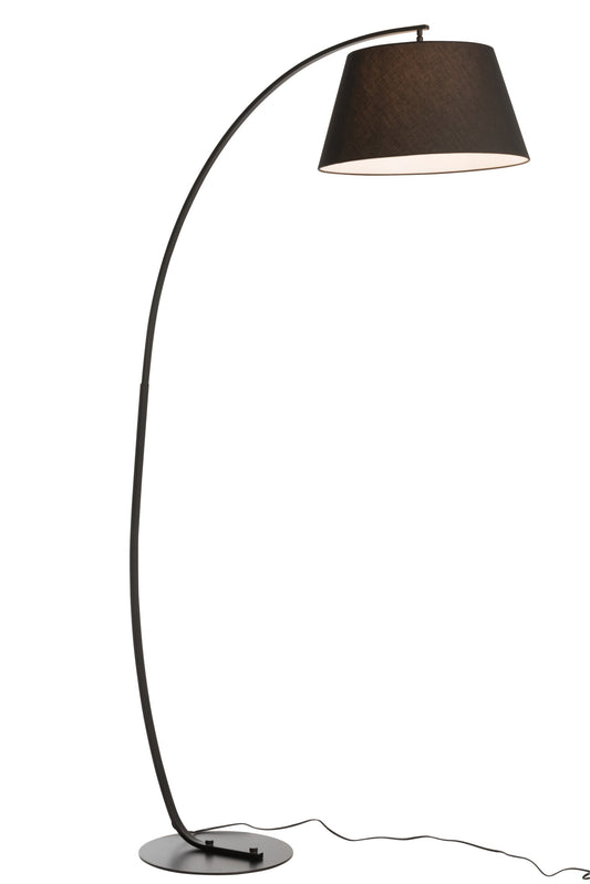 Lamp staande boog metaal zwart