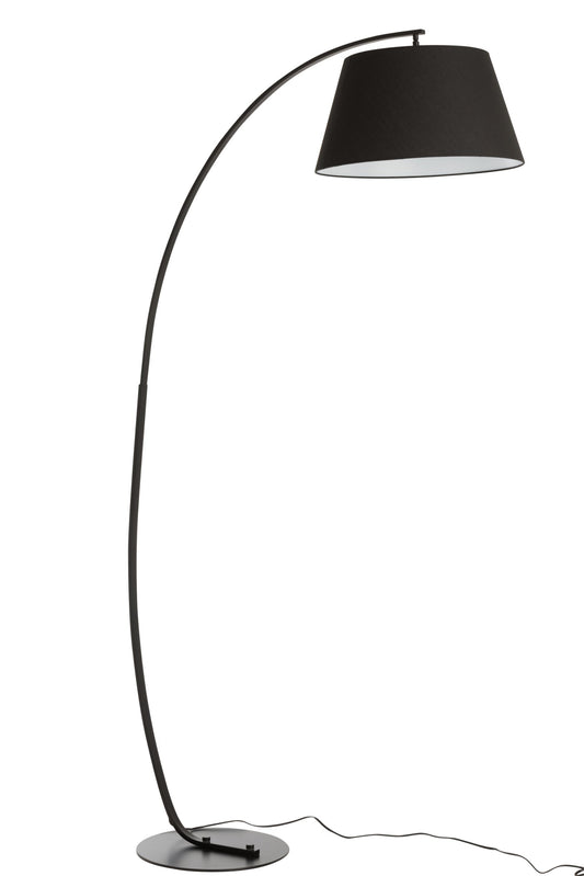 Lamp staande boog metaal zwart