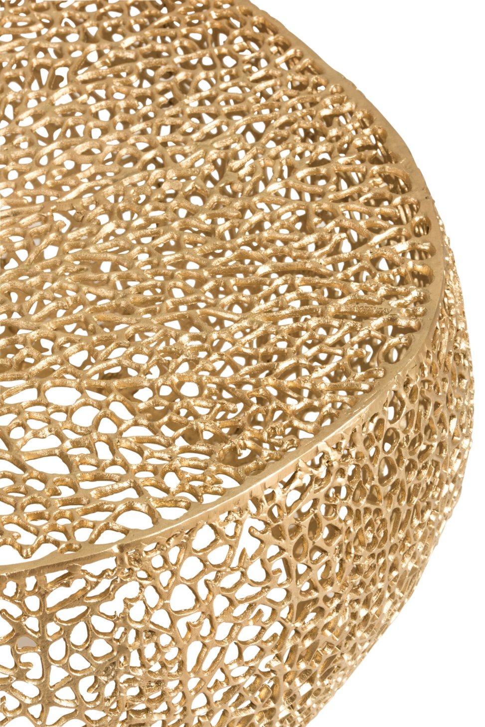 Coffee Table Round Coral Pattern Aluminium Gold