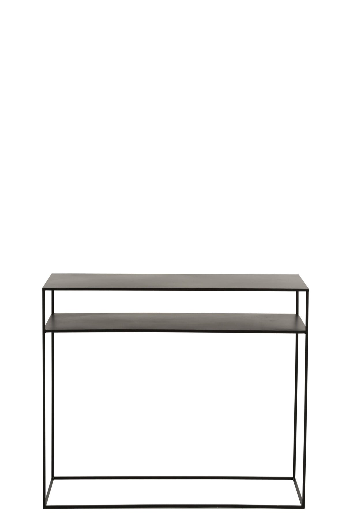 Console Rectangular 2 Shelves Metal Black