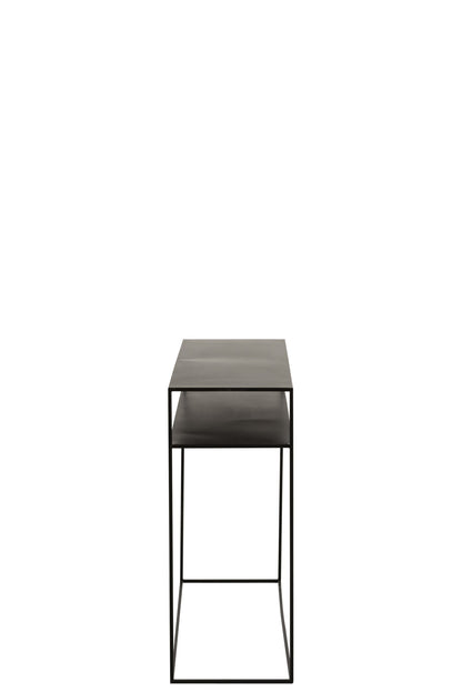 Console Rectangular 2 Shelves Metal Black