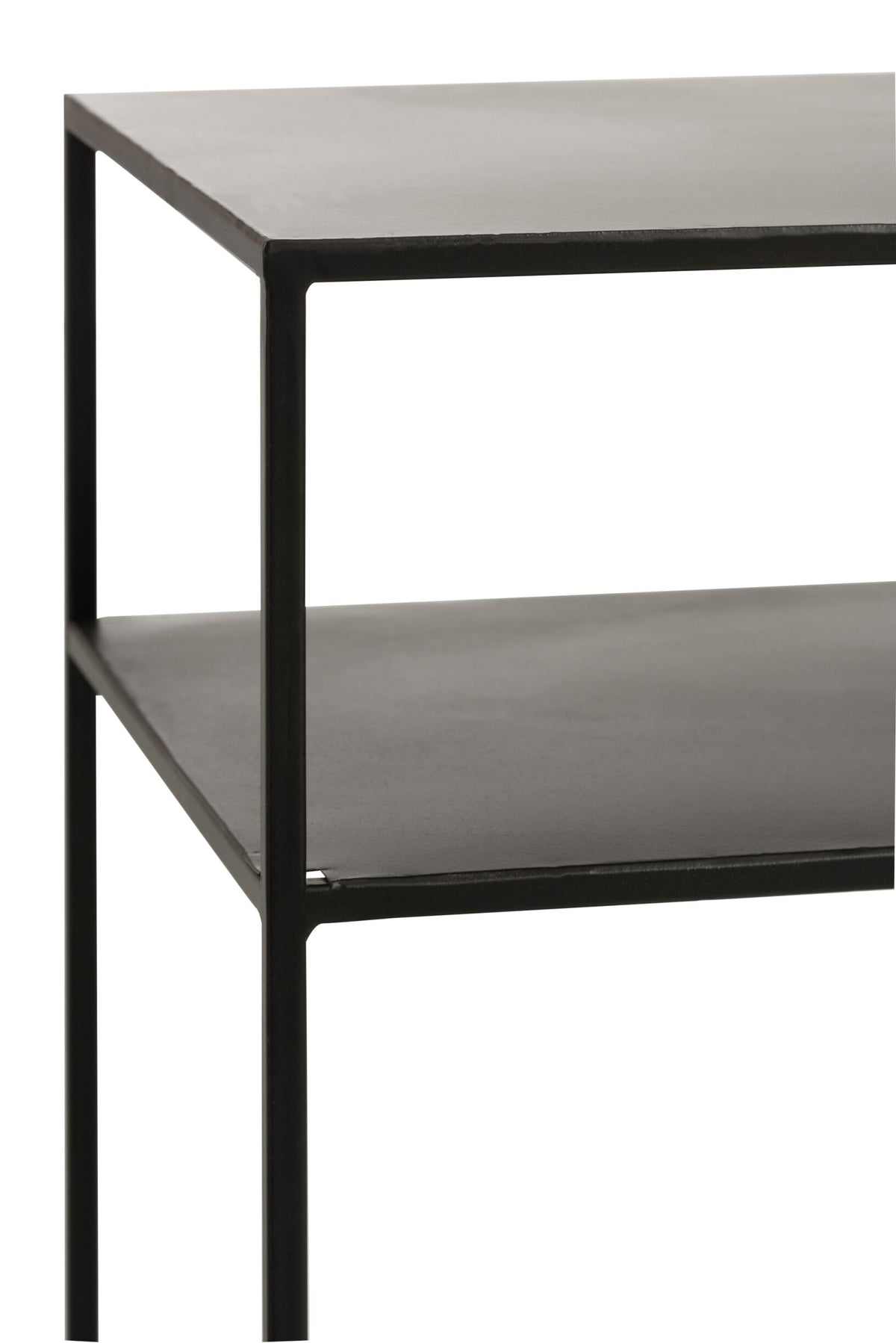 Console Rectangular 2 Shelves Metal Black