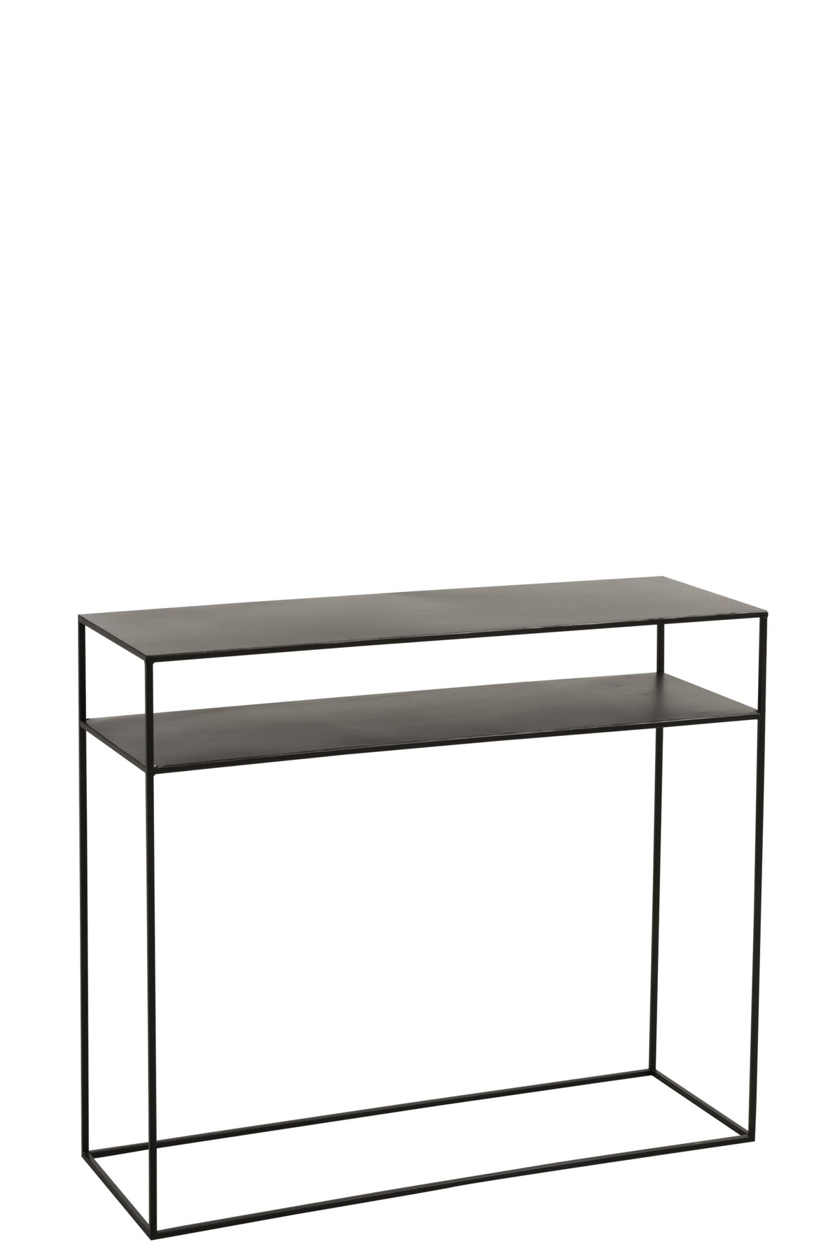 Console Rectangular 2 Shelves Metal Black