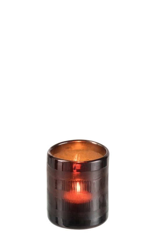Windlicht Cilinder Glas Bruin Small