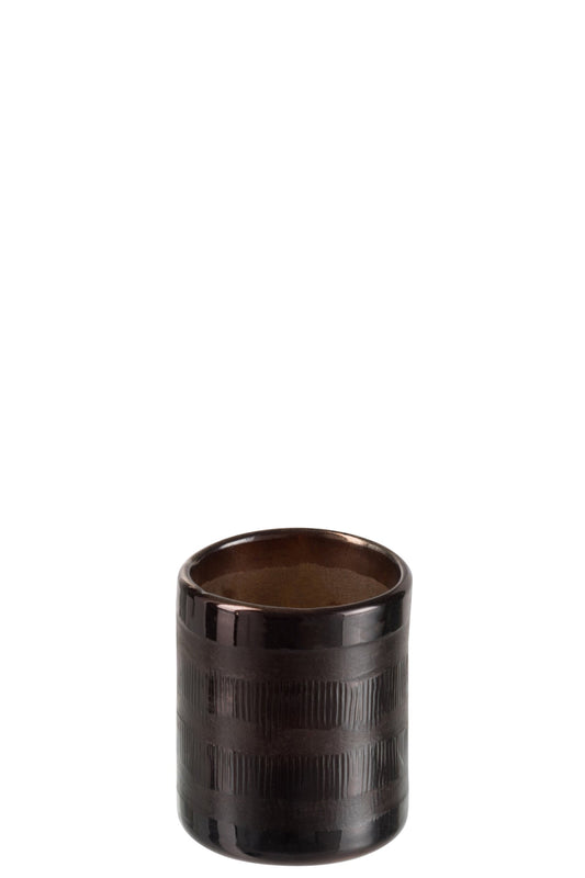 Windlicht Cilinder Glas Bruin Small