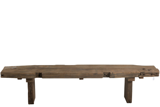 Bench Rough Recycled Wood Brown