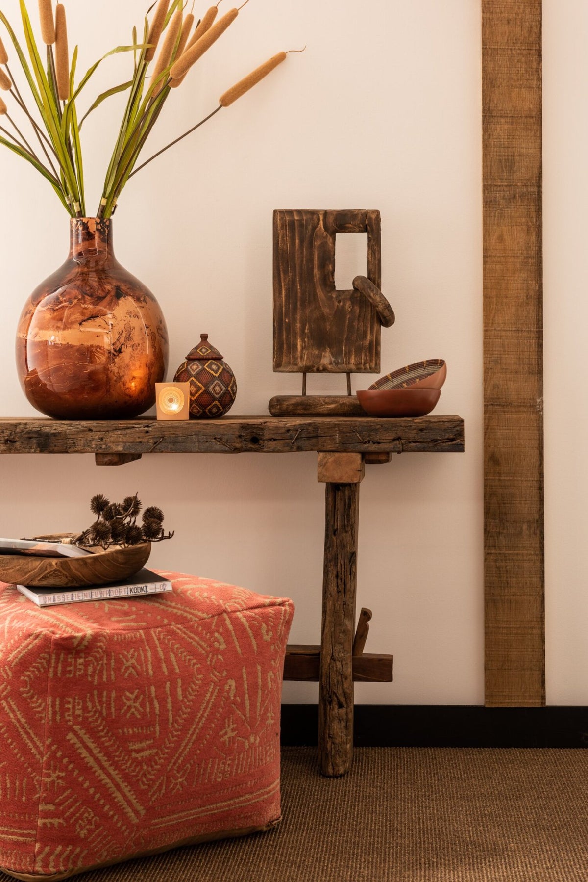 Console Rough Recycled Wood Brown