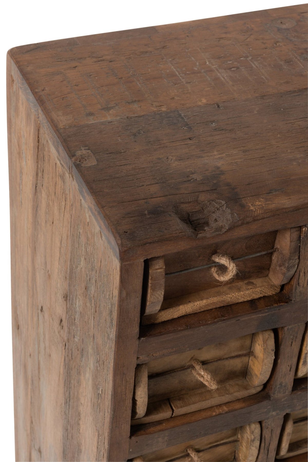 Cabinet 12drawers Rough Recycled Wood Brown