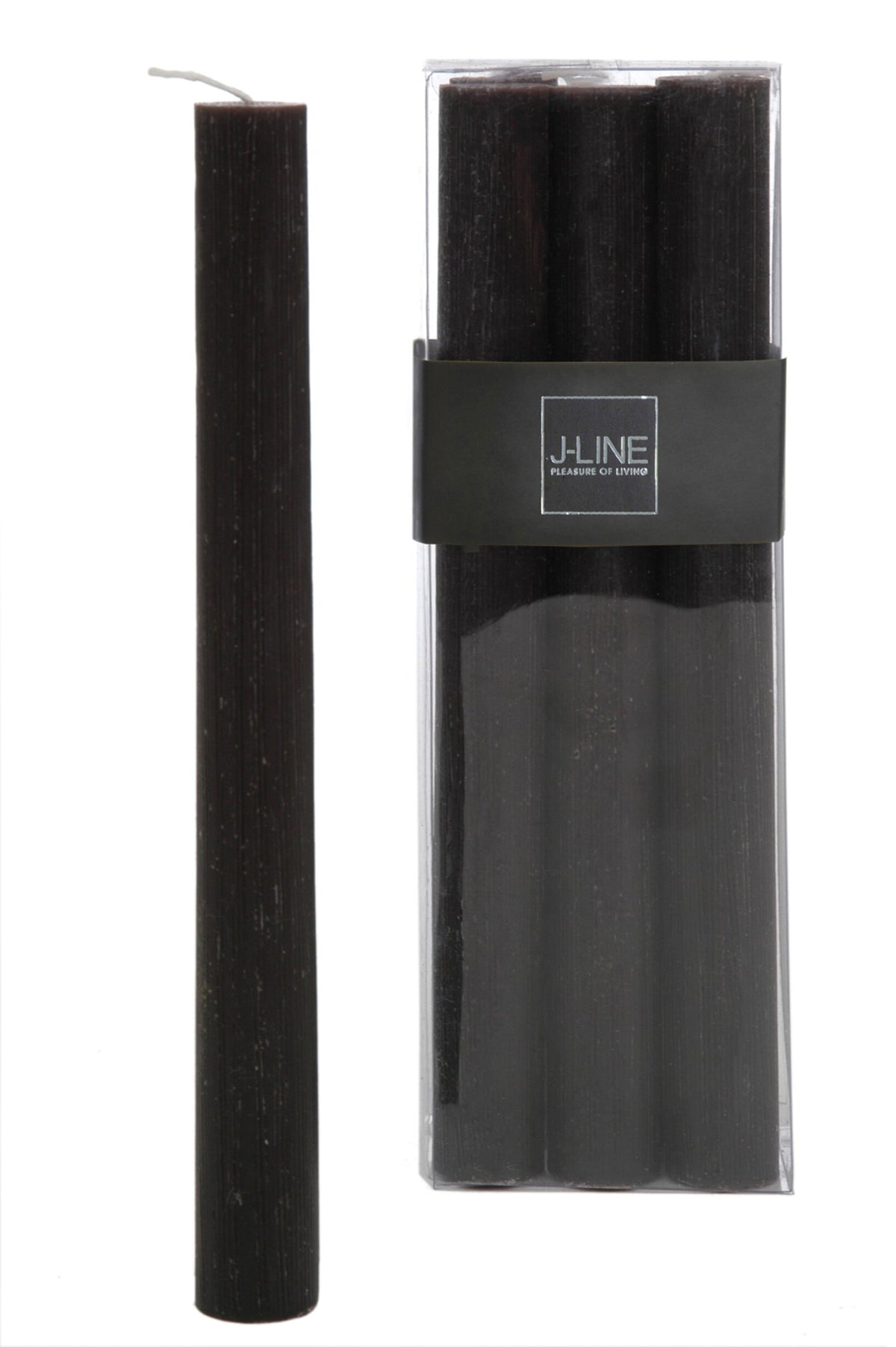 Doos 6 Tafelkaarsen Bruin/Zwart -9u