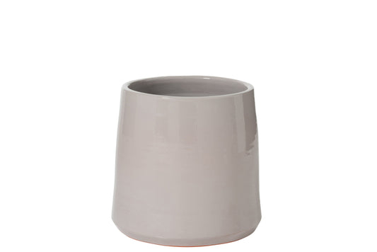 Flower Pot Round Ceramic Grey Large