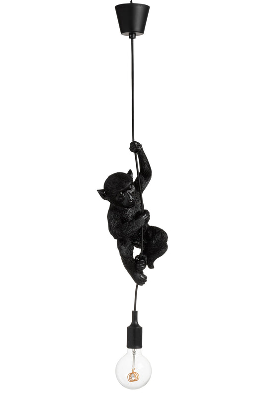 Lamp aap hang polyresin zwart