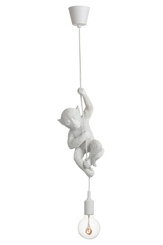 Lamp hang polyresin wit