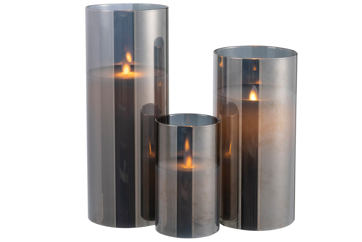 Ledlamp Blinkend Glas Grijs Large