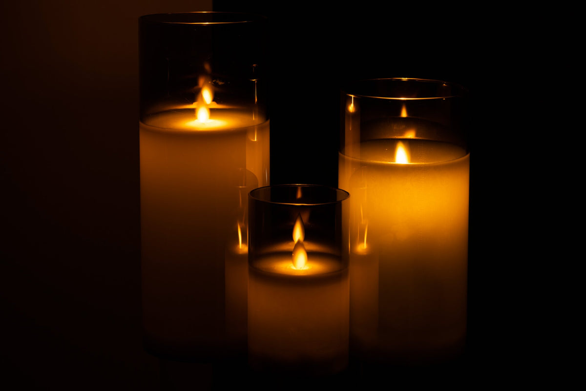 Ledlamp Blinkend Glas Grijs Large