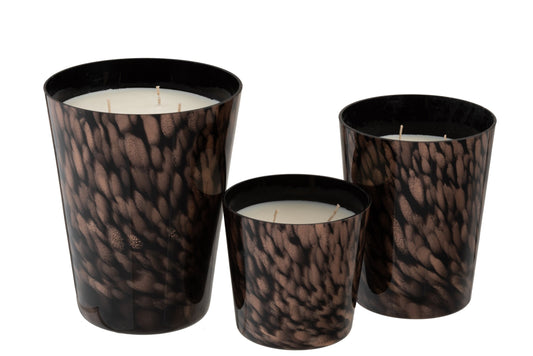 Geurkaars Noa Sandalwood Zwart/Goud Large