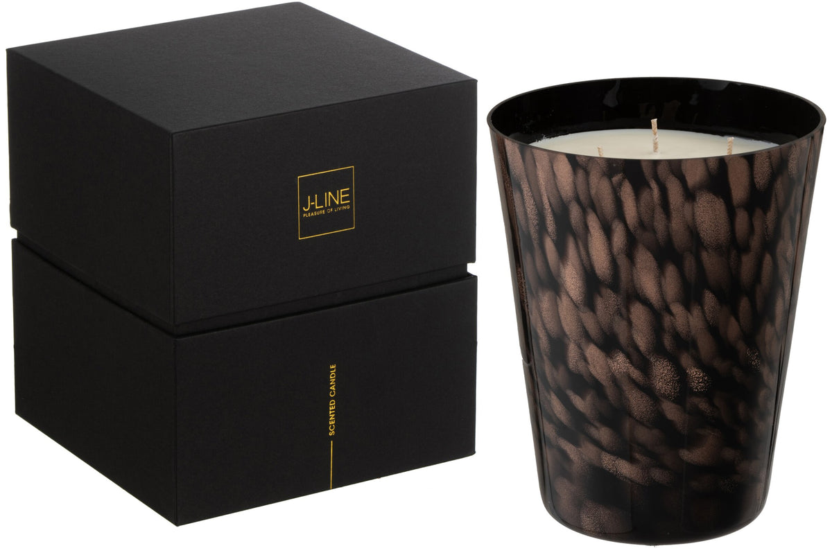 Geurkaars Noa Sandalwood Zwart/Goud Large
