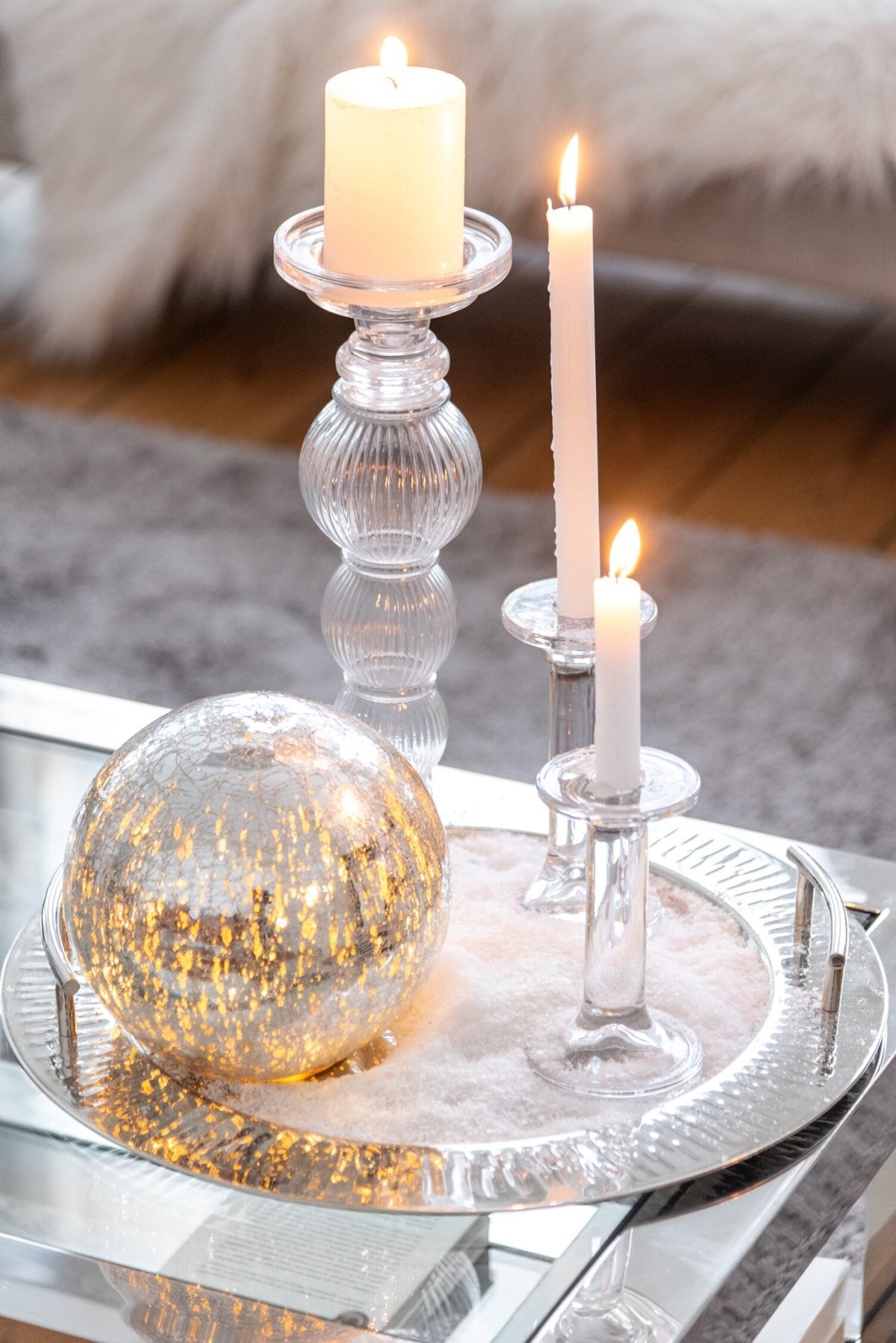 Kandelaar Effen Glas Transparant Small
