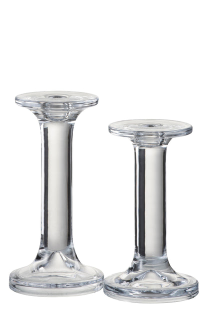 Kandelaar Effen Glas Transparant Large