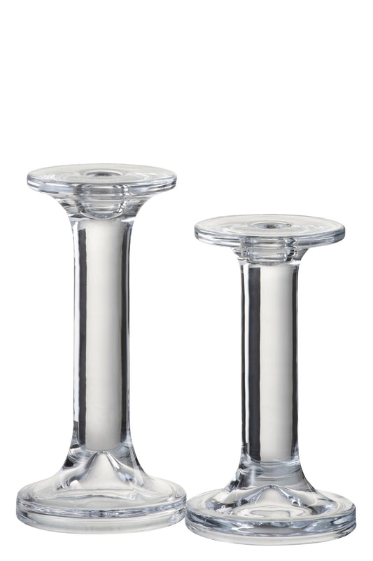 Kandelaar Effen Glas Transparant Large