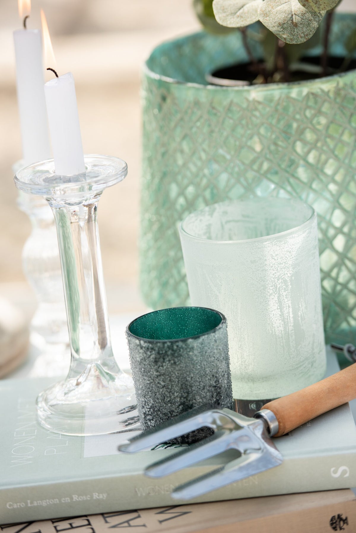 Kandelaar Effen Glas Transparant Large