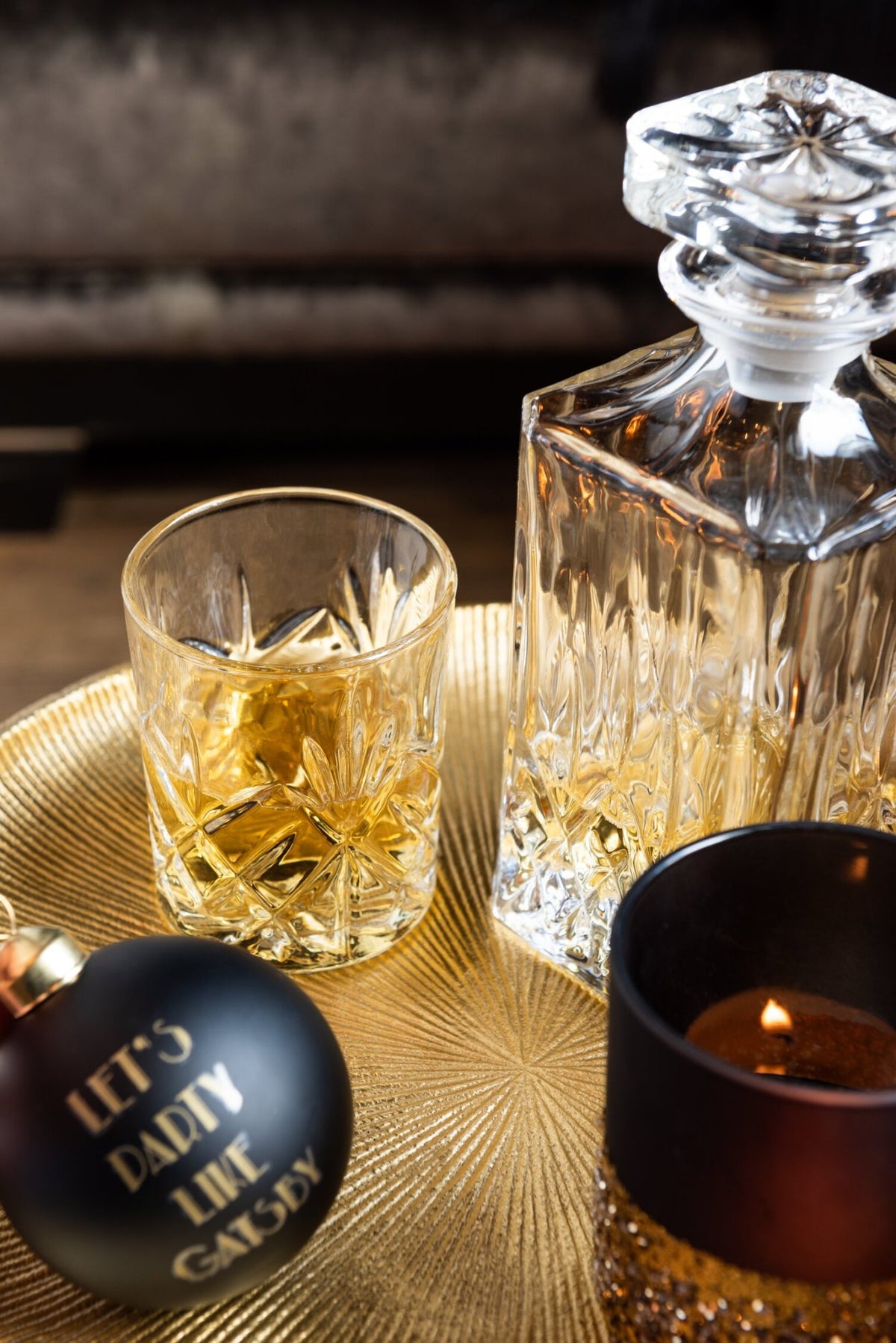 Fles + stop geslepen glas transparant