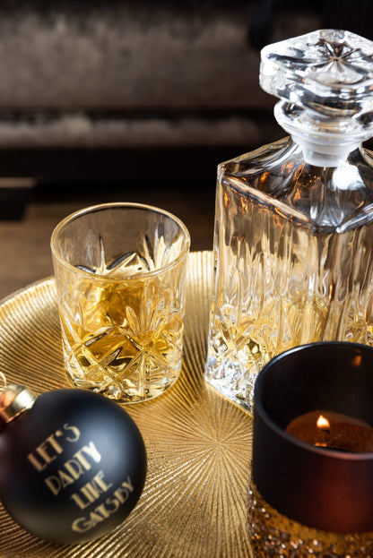 Fles + stop geslepen glas transparant