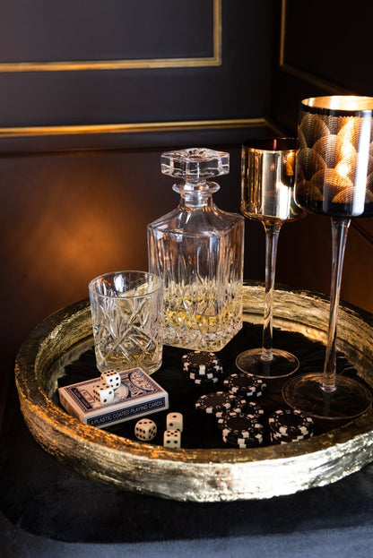 Fles + stop geslepen glas transparant