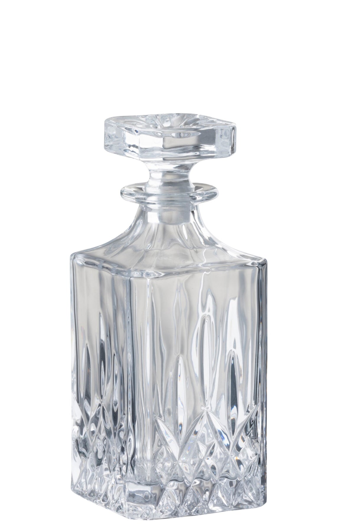 Fles + stop geslepen glas transparant