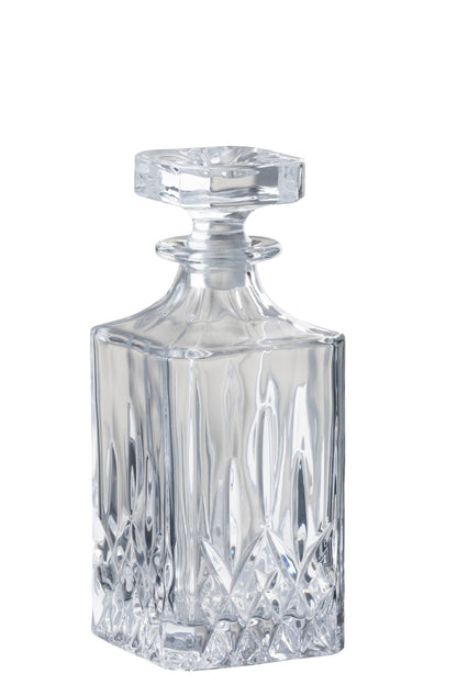 Fles + stop geslepen glas transparant