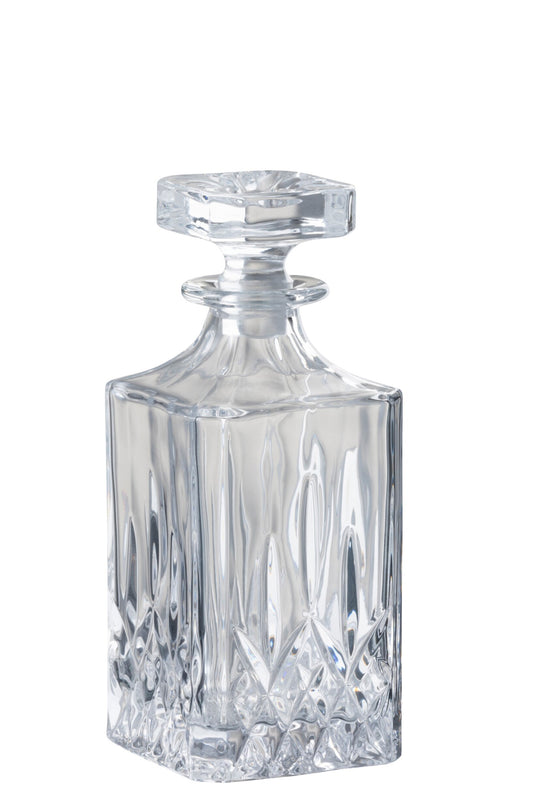 Fles + stop geslepen glas transparant