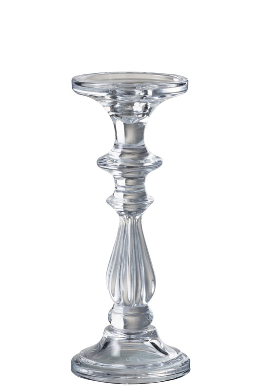 Kandelaar/Kaarshouder Tibo Glas Transparant Medium