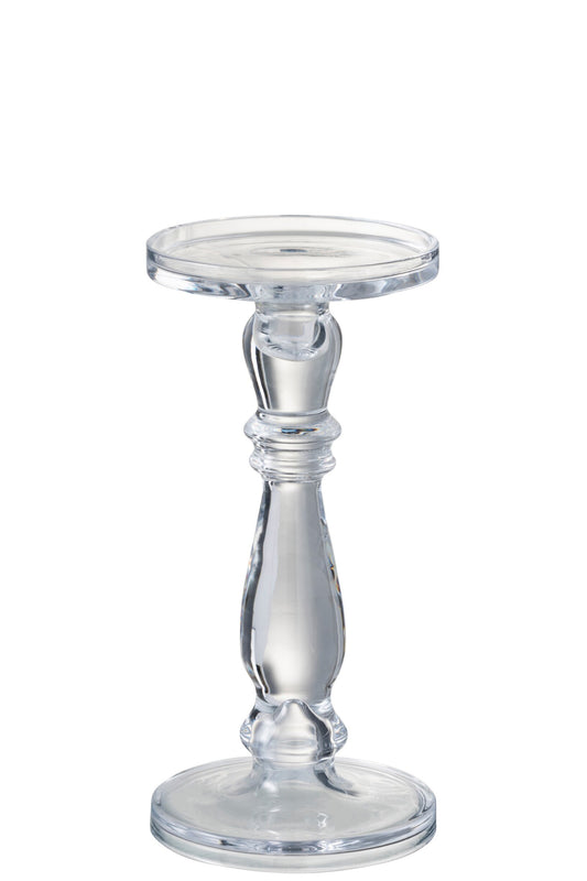Kandelaar/Kaarshouder Leti Glas Transparant Medium